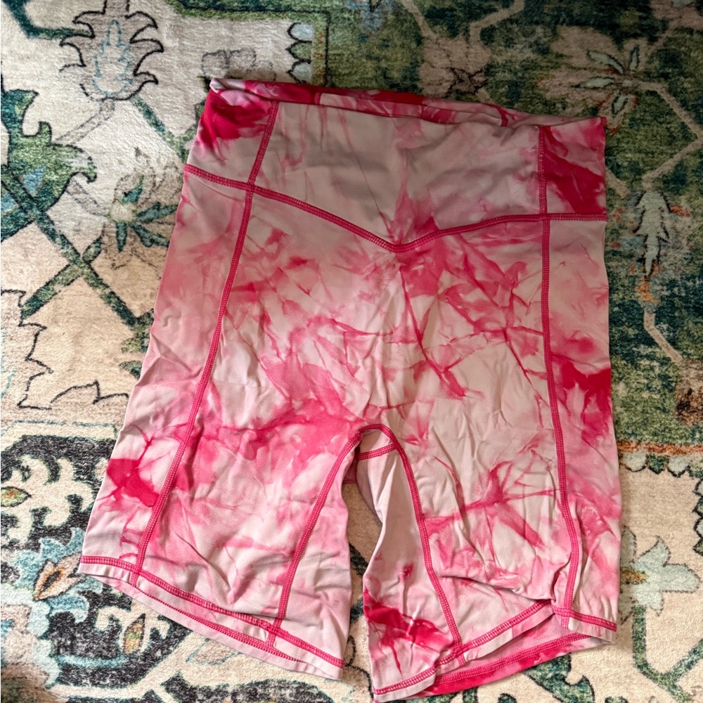 Balance Athletica Pink and White Tie-Dye Shorts